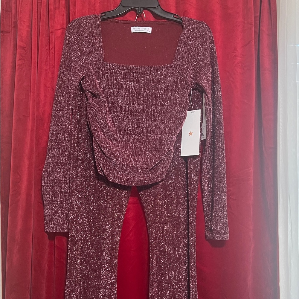 Vanilla Star Burgundy Sparkle Top